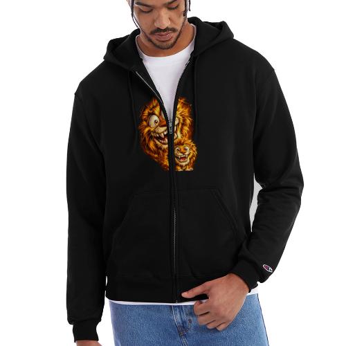 Crazy Double Lion Streetwear - Champion Unisex Full Zip Hoodie