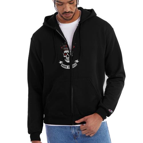 Born to Rule Skull King - Champion Unisex Full Zip Hoodie