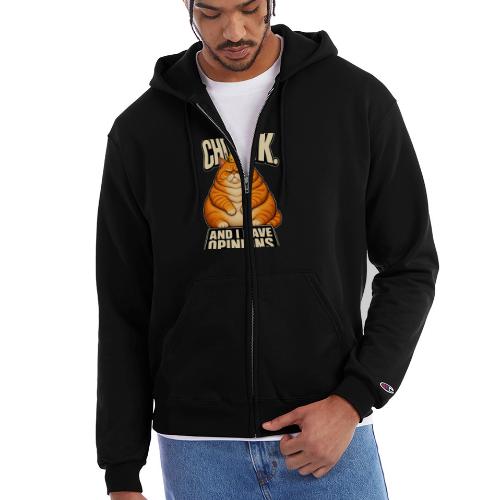 Chonk King Cat - Opinionated Kitty - Champion Unisex Full Zip Hoodie