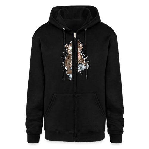 STUCK Otter (front) - white cracks - Champion Unisex Full Zip Hoodie