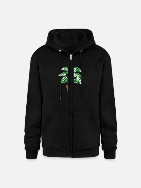 Variegated Monstera - Champion Unisex Full Zip Hoodie - black