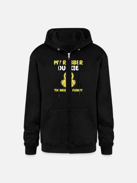 Funny Rubber Duckie Quote - Champion Unisex Full Zip Hoodie - black