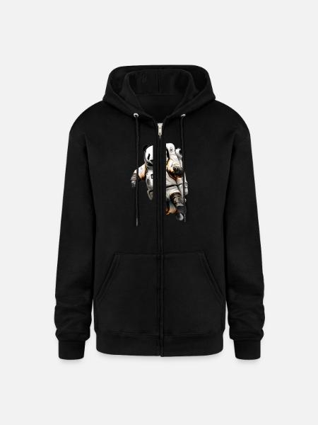 Panda Astronauts Suit - Champion Unisex Full Zip Hoodie - black