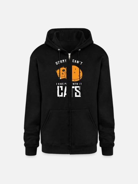 Funny Cat - Champion Unisex Full Zip Hoodie - black