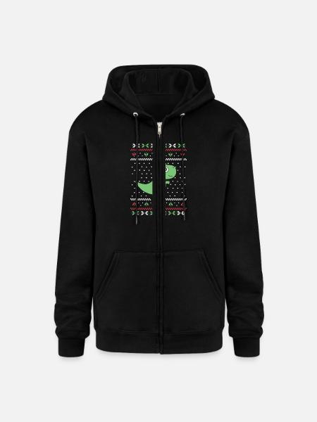 Prehistoric Holiday Roar - Champion Unisex Full Zip Hoodie - black