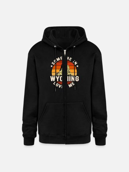 Someone In Wyoming Loves Me - Champion Unisex Full Zip Hoodie - black