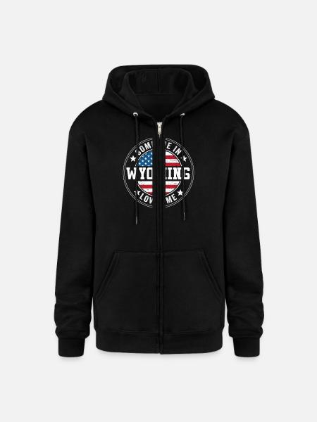 Someone In Wyoming Loves Me - Champion Unisex Full Zip Hoodie - black
