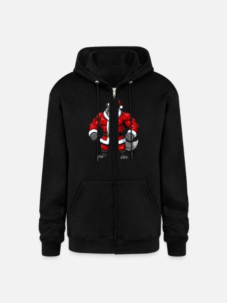 Wolf Santa Claus - Champion Unisex Full Zip Hoodie - black