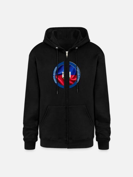 Haiti - Champion Unisex Full Zip Hoodie - black