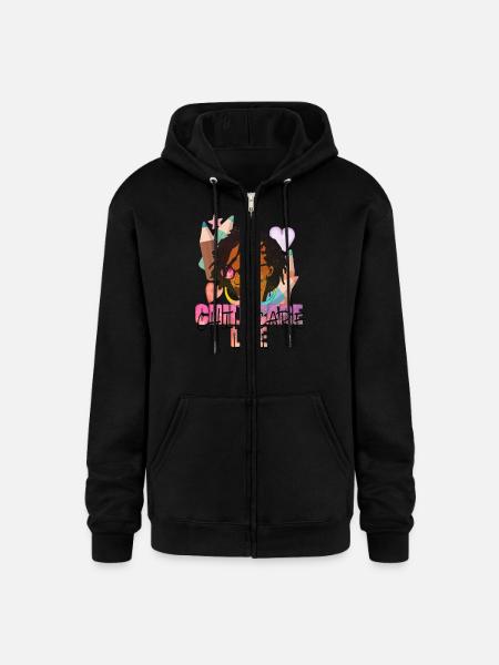 Afro Woman Childcare Life - Champion Unisex Full Zip Hoodie - black