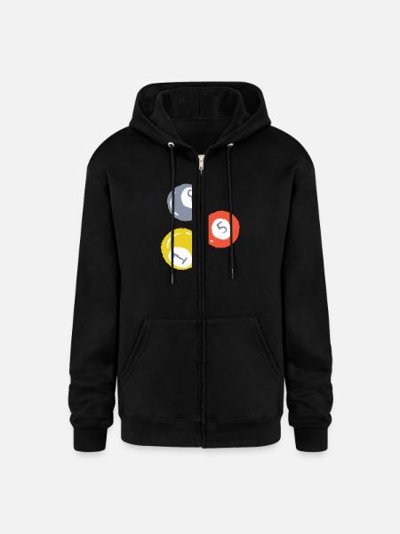3 Billiards Ball - Champion Unisex Full Zip Hoodie - black