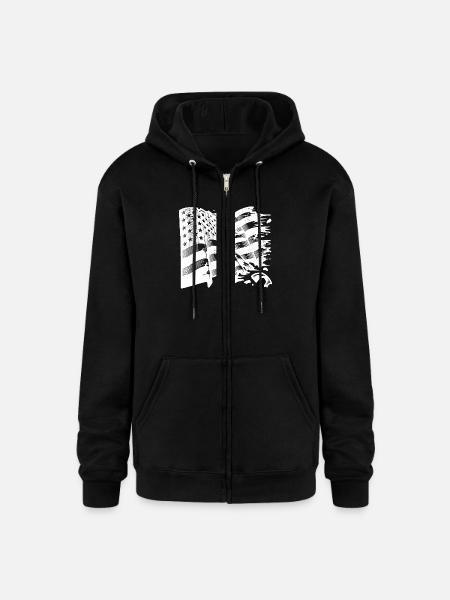 Usa Flagge Tattoo Style - Champion Unisex Full Zip Hoodie - black