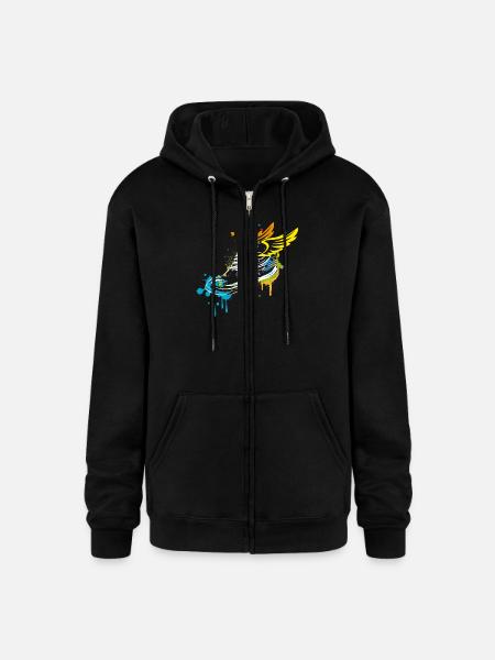 Sneaker graffiti with wings - Champion Unisex Full Zip Hoodie - black