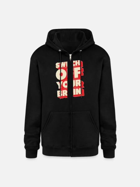 Switch off your brain - Champion Unisex Full Zip Hoodie - black