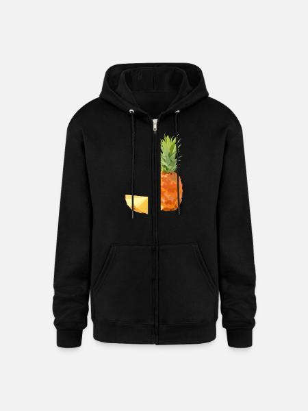 lowpoly pineapple fruit - Champion Unisex Full Zip Hoodie - black