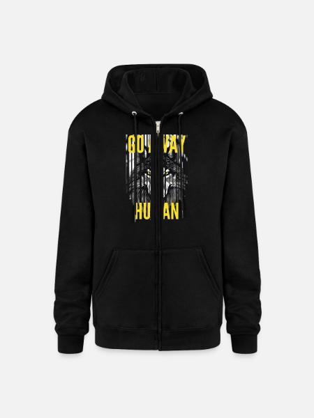 GO AWAY HUMAN - Champion Unisex Full Zip Hoodie - black
