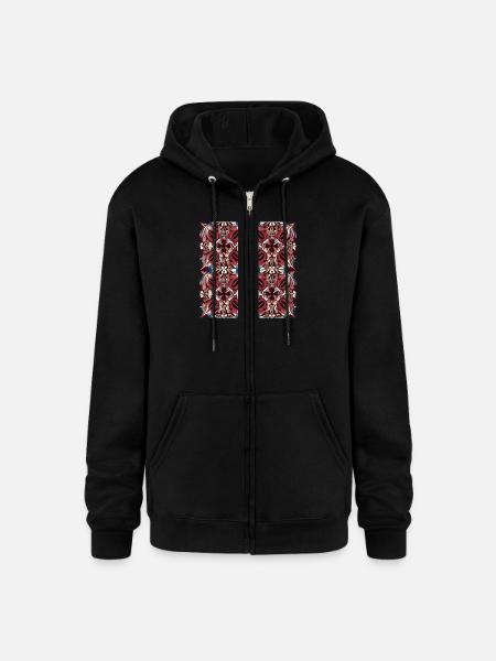 Burgundy blue ornament - Champion Unisex Full Zip Hoodie - black