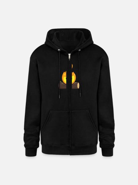 Cute flame bonfire - Champion Unisex Full Zip Hoodie - black