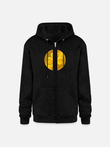 Lucky Shamrock Coin - Champion Unisex Full Zip Hoodie - black