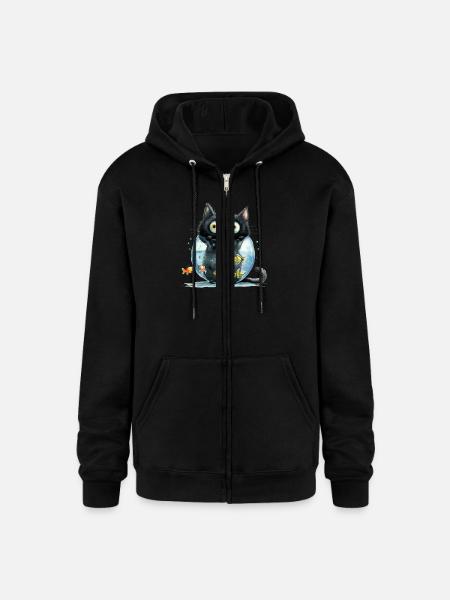 Funny Cat - Champion Unisex Full Zip Hoodie - black