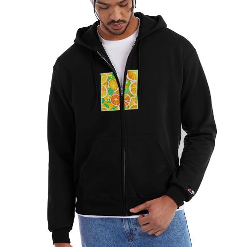 Vibrant Citrus Medley - Fresh & Juicy Slices - Champion Unisex Full Zip Hoodie