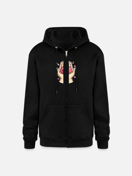 Caring Hands - Champion Unisex Full Zip Hoodie - black