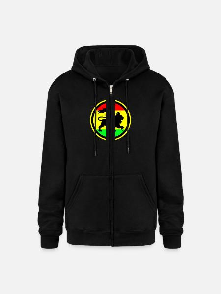 Rasta Lion - Champion Unisex Full Zip Hoodie - black