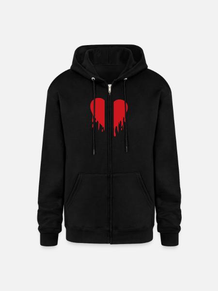 Broken heart - Champion Unisex Full Zip Hoodie - black