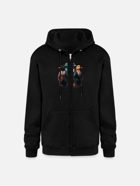 Funny Ducks in Suits - Champion Unisex Full Zip Hoodie - black
