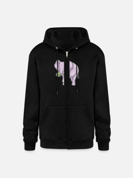 Elephant Coconut - Champion Unisex Full Zip Hoodie - black
