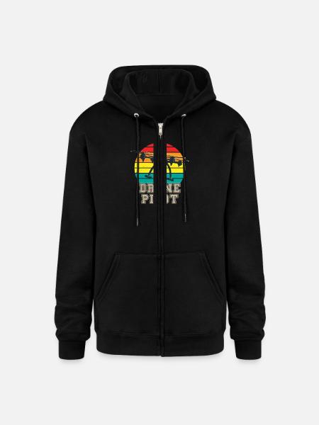 Quadrocopter Retro Drone Pilot - Champion Unisex Full Zip Hoodie - black