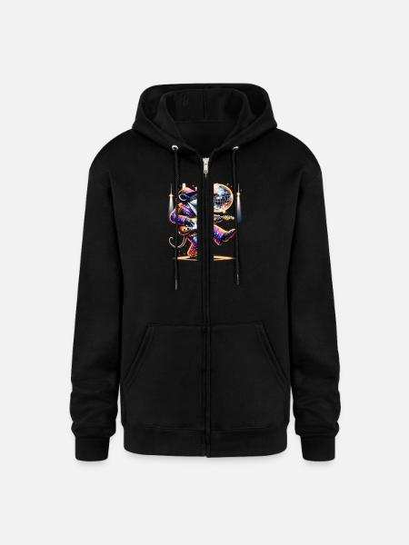 Disco Ball Guitar Tapir - Champion Unisex Full Zip Hoodie - black