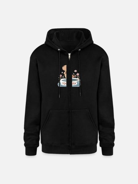 Capybara Yogi - Champion Unisex Full Zip Hoodie - black