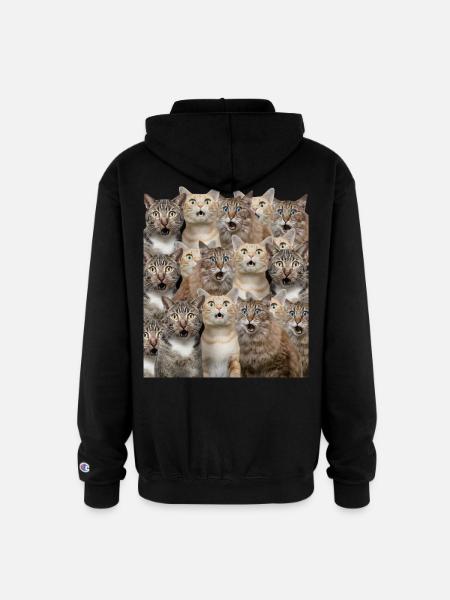 Surprised cats - Champion Unisex Full Zip Hoodie - black