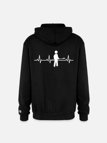 Baking Stickfigures Heartbeat - Champion Unisex Full Zip Hoodie - black