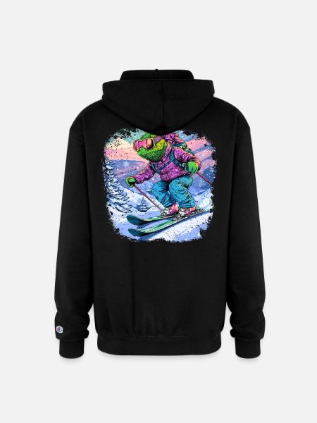Chameleons Ski / Skiers Chameleon - Champion Unisex Full Zip Hoodie - black