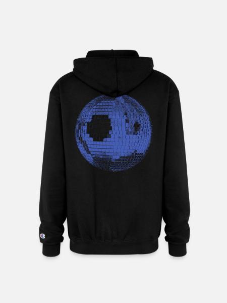 Retro Disco Ball - Champion Unisex Full Zip Hoodie - black
