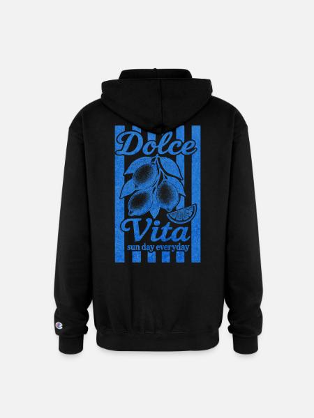Italian Lemon, Summer Vibes Shirt, Vacation Tee - Champion Unisex Full Zip Hoodie - black