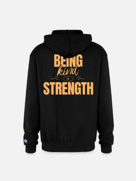 Being kind is strength - Champion Unisex Full Zip Hoodie - black