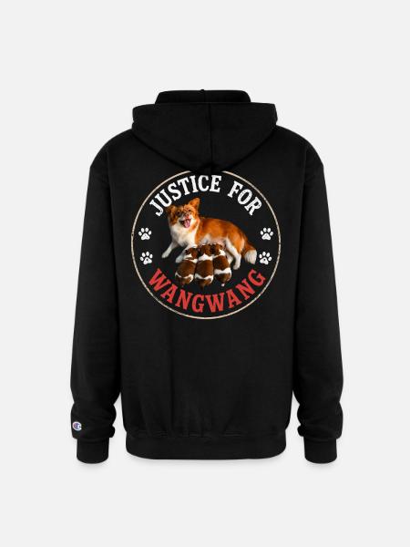 Justice For Wangwang Dog - Champion Unisex Full Zip Hoodie - black