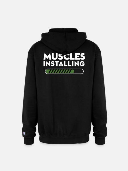 Muscles Installing Progress - Champion Unisex Full Zip Hoodie - black