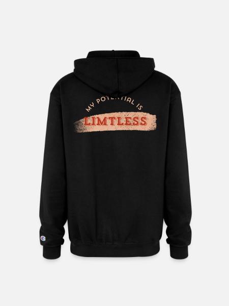 Limitless Potential Typography - Champion Unisex Full Zip Hoodie - black