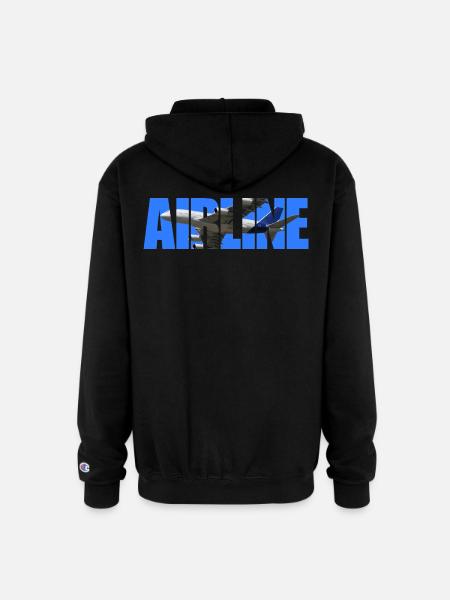 Airline Bold Cutout Jet Art - Champion Unisex Full Zip Hoodie - black
