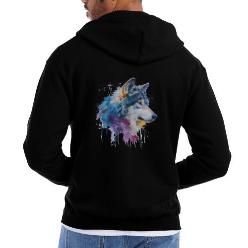 Splash-Art Wolf Head - Champion Unisex Full Zip Hoodie