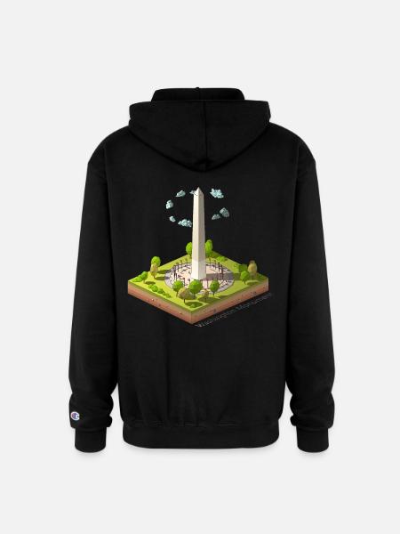 Geometric low poly Washington Monument - Champion Unisex Full Zip Hoodie - black