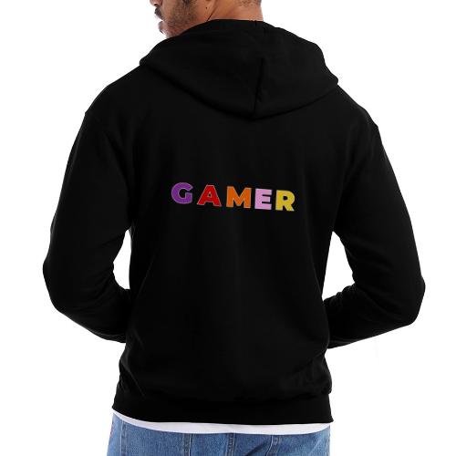 Multicolor GAMER Typography Design - Champion Unisex Full Zip Hoodie