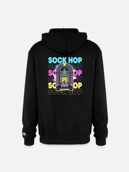 Retro 50s Sock Hop Dance - Champion Unisex Full Zip Hoodie - black