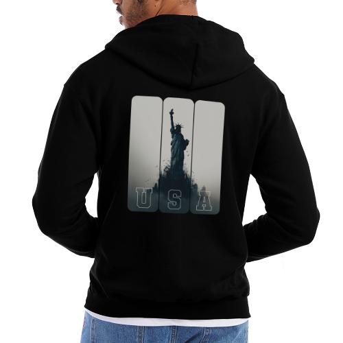 USA: Liberty Rising Over Manhattan - Champion Unisex Full Zip Hoodie