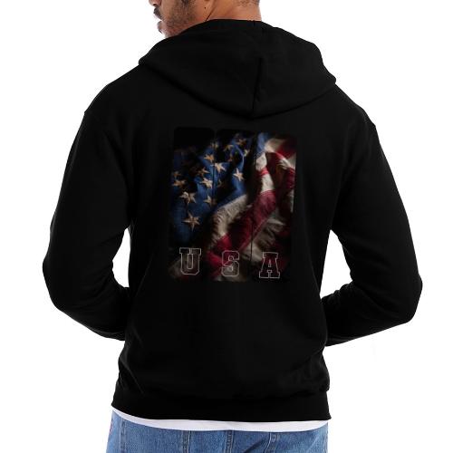 USA: Worn Stars and Stripes - Champion Unisex Full Zip Hoodie