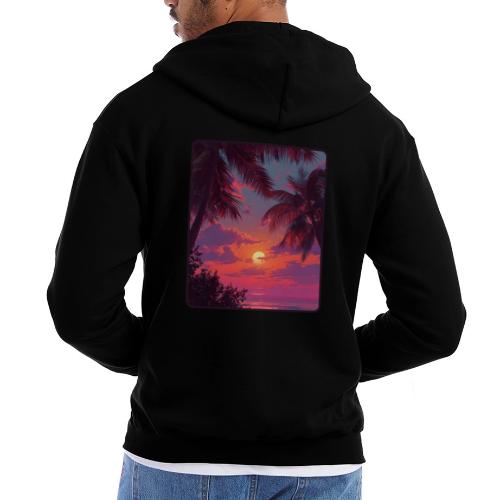 Tropical Sunset Palm Silhouette Design - Champion Unisex Full Zip Hoodie